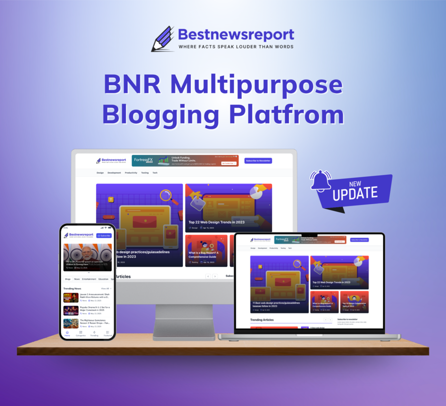 BNR Multipurpose Blogging UI/UX flutter with HTML Template - 1