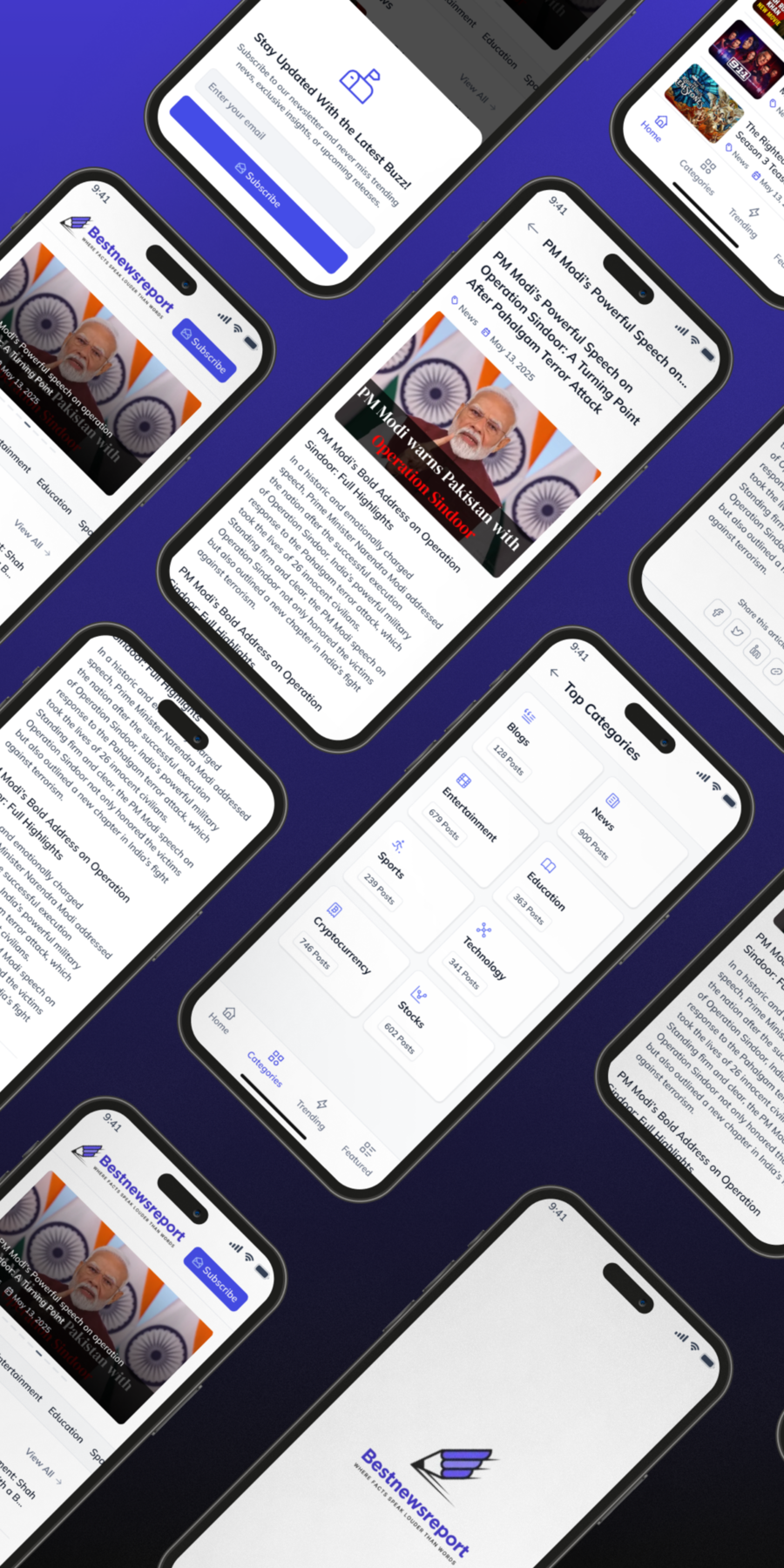 BNR Multipurpose Blogging UI/UX flutter with HTML Template - 8